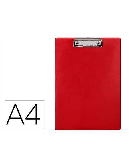 Porte-bloc q-connect din a4 plastique 50% recycle epaisseur 2,1mm coloris rouge.