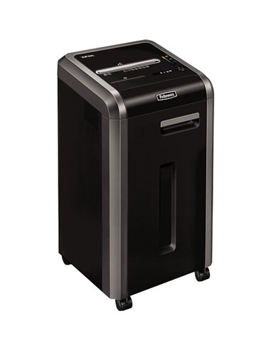 Destructeur de papier manuel Fellowes 225Mi, coupe micro, P-5 - Détruit jusqu'à 18 feuilles - Corbeille de 60 L - Noir