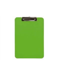 Porte-bloc q-connect plastique rigide epaisseur 2,5mm a4 210x297mm pince metallique coloris vert. 2
