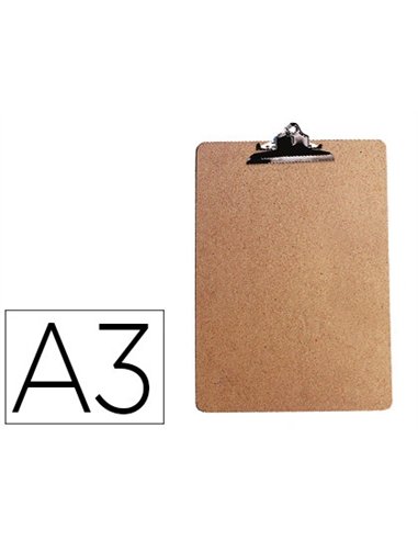 Porte-bloc q-connect carton extra rigide a3 pince métallique.