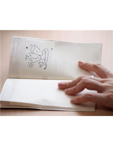 Bloc notes q-connect 76x76mm 50f semi-transparentes adhesives repositionables coloris blanc.
