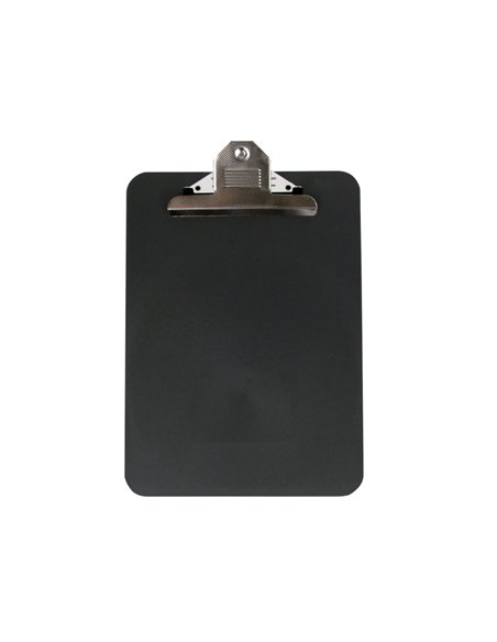 Porte-bloc q-connect polypropylène épaisseur 4mm a4 210x29 7mm pince métallique coloris noir.