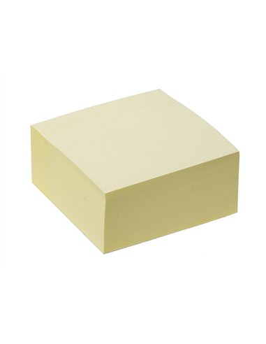Bloc-notes q-connect cube quick notes 76x76mm 400f repositionnables sans traces coloris jaune.