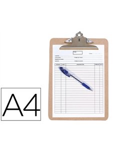 Porte-bloc q-connect carton très rigide épaisseur 3mm a4 210x297mm pince métallique 150mm couleur carton naturel.