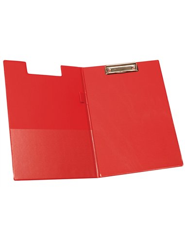 Porte-bloc q-connect plastique épaisseur 3mm a4 210x297mm porte-stylo pince coloris rouge.