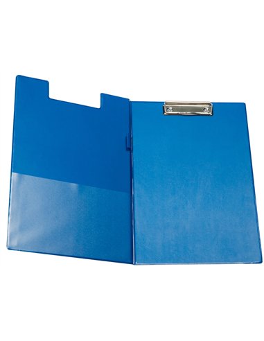Porte-bloc q-connect plastique épaisseur 3mm a4 210x297mm porte-stylo pince coloris bleu.
