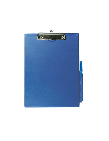 Porte-bloc q-connect carton recouvert pvc épaisseur 3mm porte-stylo 220x310mm coloris bleu.