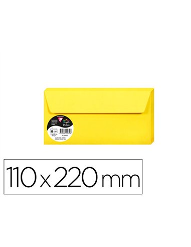 Enveloppe visite clairefontaine pollen 110x220mm 120g coloris soleil étui 20 unités.