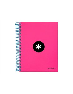 Cahier spirale antartik a5 240p 90g couverture rembordee quadrillage 5mm 6 trous coil-lock coloris rose fluo. 2