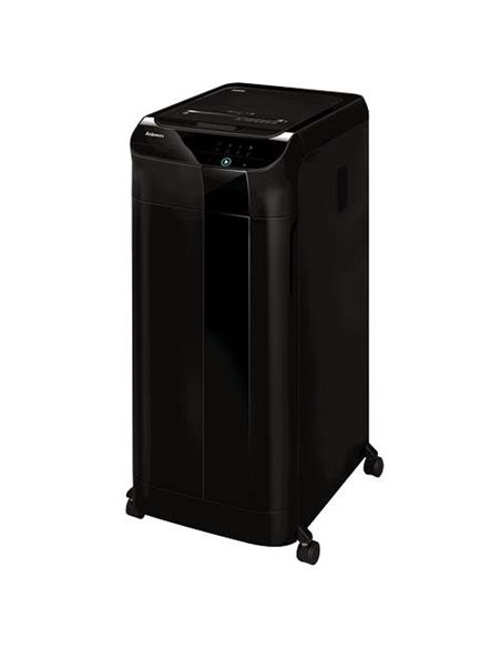 Destructeur de papier automatique Fellowes AutoMax 600M P-5 à micro-coupe - 600 feuilles, alimentation automatique, 14 feuilles 