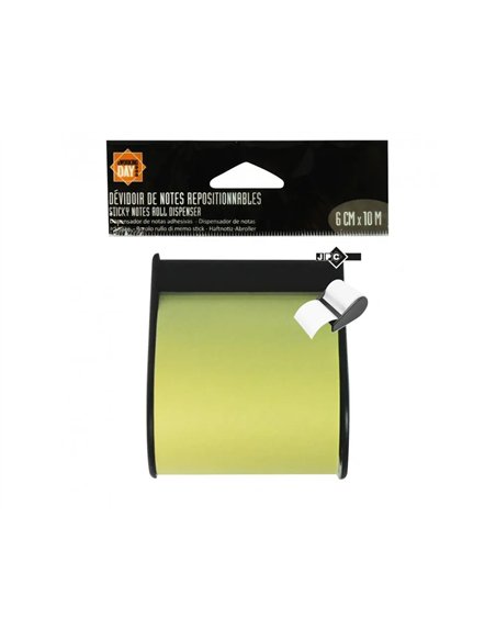 Devidoir de notes wonday repositionnables avec notes 6cmx10m coloris jaune.