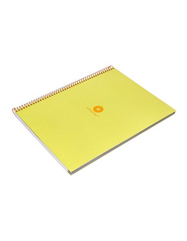 Cahier spirale antartik a4 80p 90g couverture cartonee reglure dot 4 trous coloris jaune.