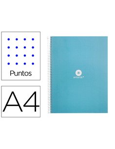 Cahier spirale antartik a4 80p 90g couverture cartonee reglure dot 4 trous coloris bleu ciel.