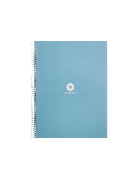 Cahier spirale antartik a4 80p 90g couverture cartonee reglure dot 4 trous coloris bleu ciel.