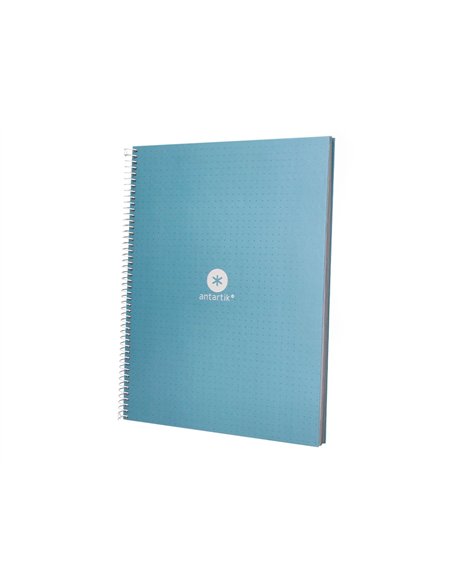 Cahier spirale antartik a4 80p 90g couverture cartonee reglure dot 4 trous coloris bleu ciel.