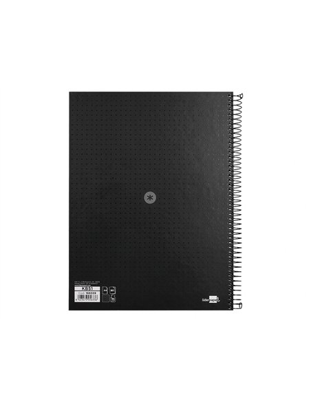 Cahier spirale antartik a4 80p 90g couverture cartonee reglure dot 4 trous coloris noir.