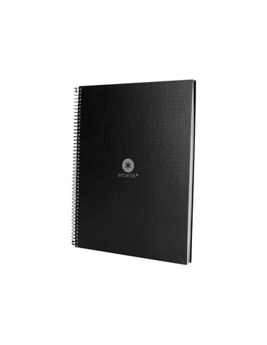 Cahier spirale antartik a4 80p 90g couverture cartonee reglure dot 4 trous coloris noir.