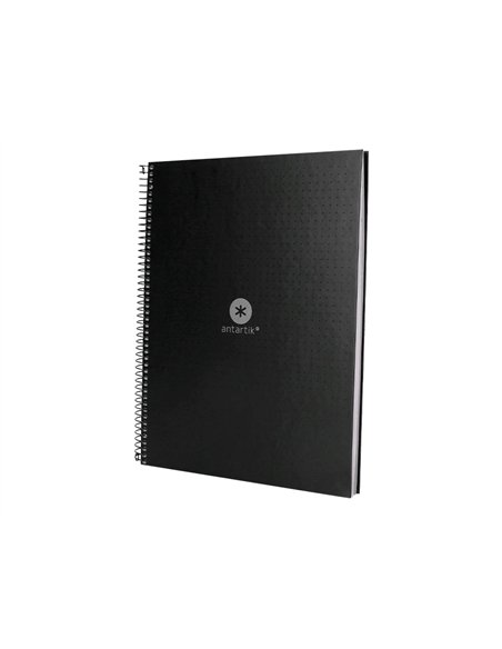 Cahier spirale antartik a4 80p 90g couverture cartonee reglure dot 4 trous coloris noir.