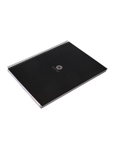 Cahier spirale antartik a4 80p 90g couverture cartonee reglure dot 4 trous coloris noir.