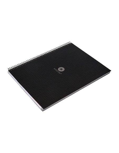 Cahier spirale antartik a4 80p 90g couverture cartonee reglure dot 4 trous coloris noir.