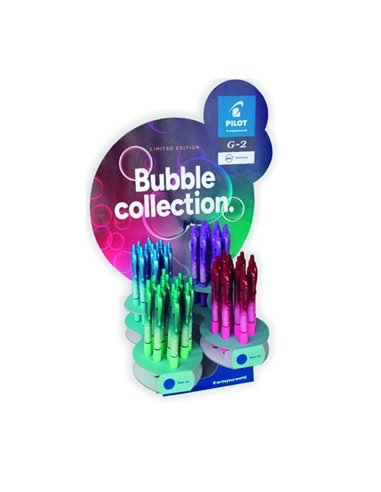 Stylo gel rétractable Pilot G2 Bubble Collection, lot de 48 – Pointe à bille 0,7 mm, trait 0,32 mm, poignée ergonomique, recharg