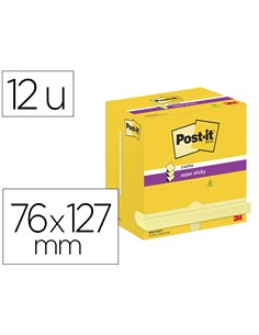 Bloc-notes post-it recharge z-notes 127x76mm 90f super z-notes repositionnables.