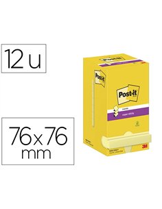 Bloc-notes post-it recharge z-notes 76x76mm 90f super z-notes repositionnables.