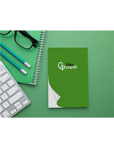 Bloc notes liderpapel perforé ligné a5 210x148mm paysage couverture carton imprimé 250g/m2 80f 60g/m2.