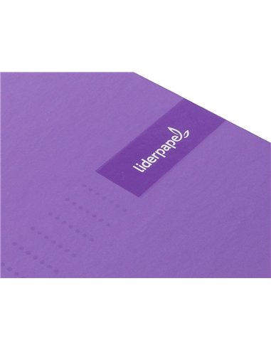 Cahier spirale liderpapel crafty couverture contrecollée a5 240p 90g/m2 5x5mm microperforé 6 trous coloris violet.