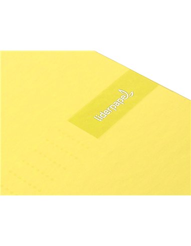 Cahier spirale liderpapel crafty couverture contrecollée a5 240p 90g/m2 5x5mm microperforé 6 trous coloris jaune.