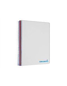 Cahier spirale liderpapel a5 micro wonder 240 pages 90g 5x5mm 6 trous 5 bandes couleurs gris. 2