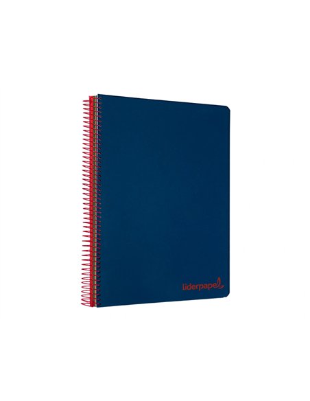 Cahier spirale liderpapel a5 micro wonder 240 pages 90g 5x5mm 6 trous 5 bandes couleurs bleu marine.
