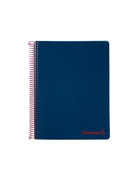 Cahier spirale liderpapel a5 micro wonder 240 pages 90g 5x5mm 6 trous 5 bandes couleurs bleu marine.