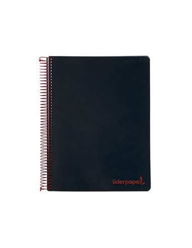 Cahier spirale liderpapel a5 micro wonder 240 pages 90g 5x5mm 6 trous 5 bandes couleurs noir.