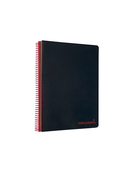 Cahier spirale liderpapel a5 micro wonder 240 pages 90g 5x5mm 6 trous 5 bandes couleurs noir.