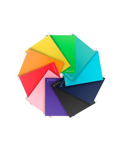 Cahier spirale liderpapel jolly couverture contrecollée a5 280p 75g/m2 5x5mm microperforé 6 trous coloris assortis.