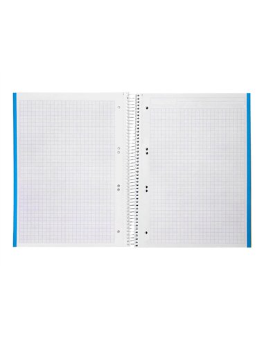 Cahier spirale liderpapel jolly couverture contrecollée a5 280p 75g/m2 5x5mm microperforé 6 trous coloris assortis.