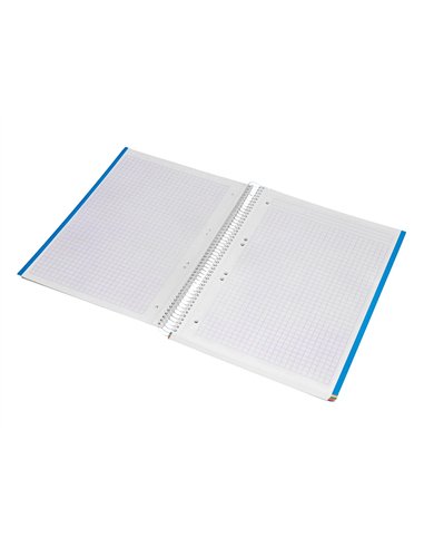 Cahier spirale liderpapel jolly couverture contrecollée a5 280p 75g/m2 5x5mm microperforé 6 trous coloris assortis.