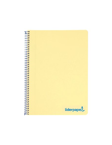 Cahier spirale liderpapel a5 micro wonder 240 pages 90g 5x5mm 6 trous 5 bandes couleurs jaune.