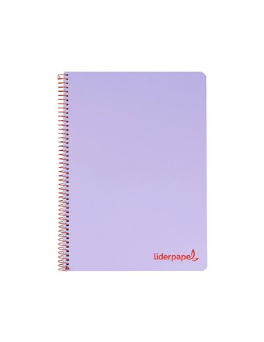 Cahier spirale liderpapel a5 micro wonder 240 pages 90g 5x5mm 6 trous 5 bandes couleurs violet.