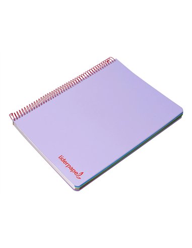Cahier spirale liderpapel a5 micro wonder 240 pages 90g 5x5mm 6 trous 5 bandes couleurs violet.