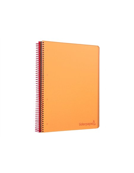 Cahier spirale liderpapel a5 micro wonder 240 pages 90g 5x5mm 6 trous 5 bandes couleurs orange.