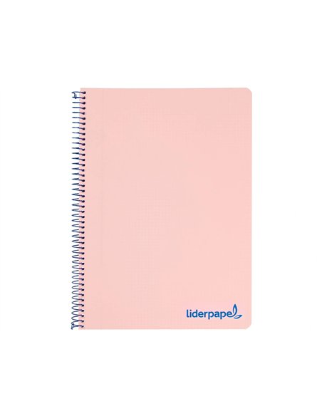 Cahier spirale liderpapel a5 micro wonder 240 pages 90g 5x5mm 6 trous 5 bandes couleurs rose.