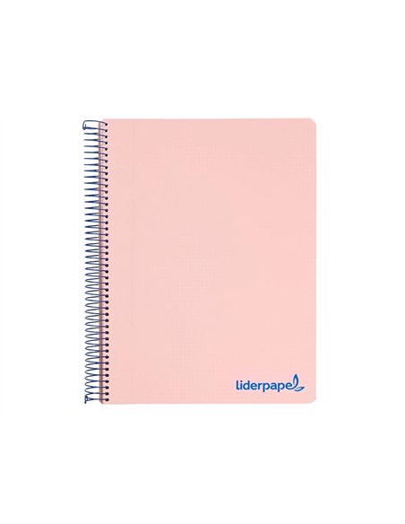 Cahier spirale liderpapel a5 micro wonder 240 pages 90g 5x5mm 6 trous 5 bandes couleurs rose.