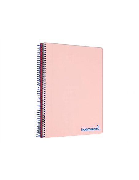 Cahier spirale liderpapel a5 micro wonder 240 pages 90g 5x5mm 6 trous 5 bandes couleurs rose.