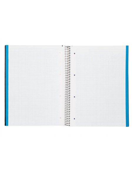Cahier spirale liderpapel jolly couverture contrecollée a4 280p 75g/m2 5x5mm microperforé 4 trous coloris noir.