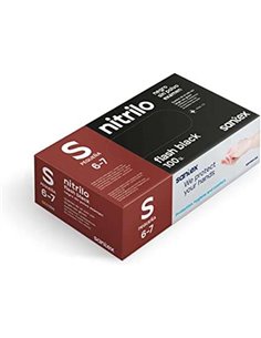 Gants en nitrile Santex Flash Black, paquet de 100, taille S - 6 grammes - Sans poudre - Sans latex - Non stériles - Noir