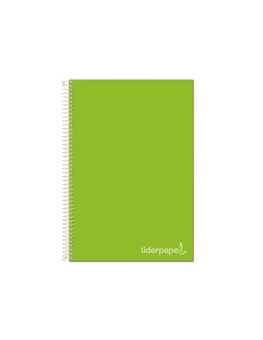 Cahier spirale liderpapel jolly couverture contrecollée a4 280p 75g/m2 5x5mm microperforé 4 trous coloris vert.