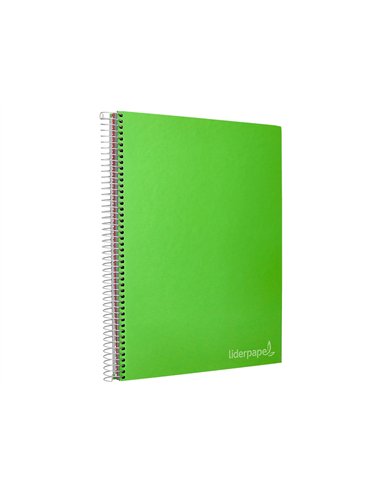 Cahier spirale liderpapel jolly couverture contrecollée a4 280p 75g/m2 5x5mm microperforé 4 trous coloris vert.