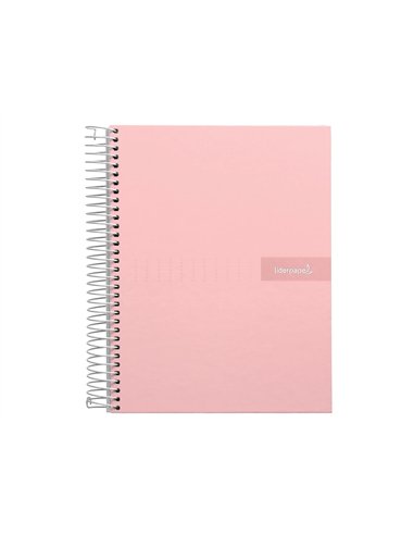 Cahier spirale liderpapel crafty couverture contrecollée a4 240p 90g/m2 5x5mm microperforé 4 trous coloris rose.